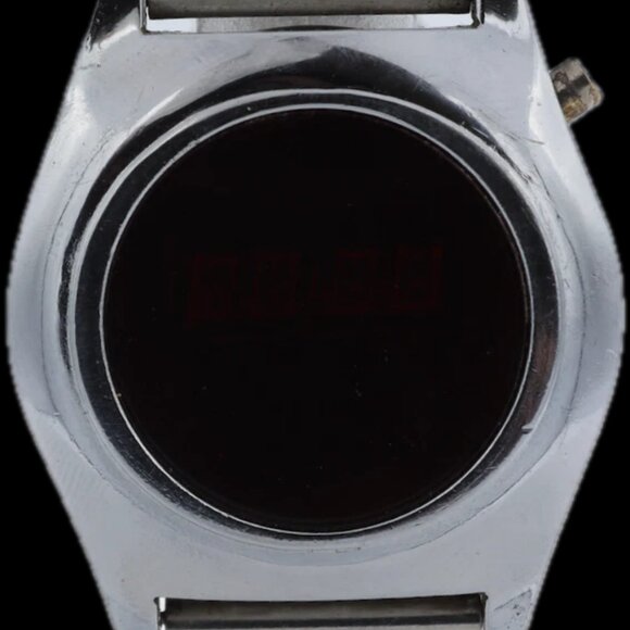 Vintage Unbranded Time Computer Men's Digital LED Wristwatch USA Steel & Chrome - Picture 4 of 5
